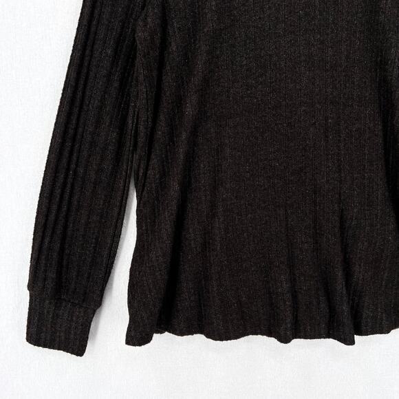 ANTHROPOLOGIE MAEVE Faux Wrap Top Womens XL Brown Rafela Hacci Long Sleeve Knit - Picture 7 of 14